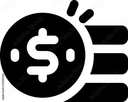 coin glyph icon. Strong and solid vector icon for websites, mobile interfaces, presentations, and visual branding. High quality and easy to edit.