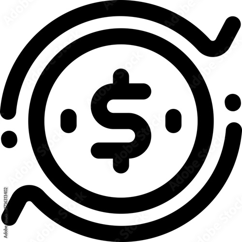 money flow line icon. Clean and minimalist vector icon for websites, mobile apps, presentations, and logos. Fully scalable and customizable for any project.