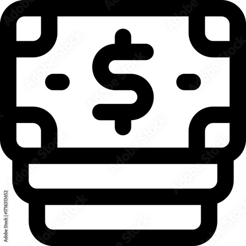 money line icon. Clean and minimalist vector icon for websites, mobile apps, presentations, and logos. Fully scalable and customizable for any project.