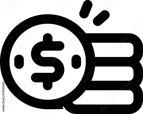 coin line icon. Clean and minimalist vector icon for websites, mobile apps, presentations, and logos. Fully scalable and customizable for any project.