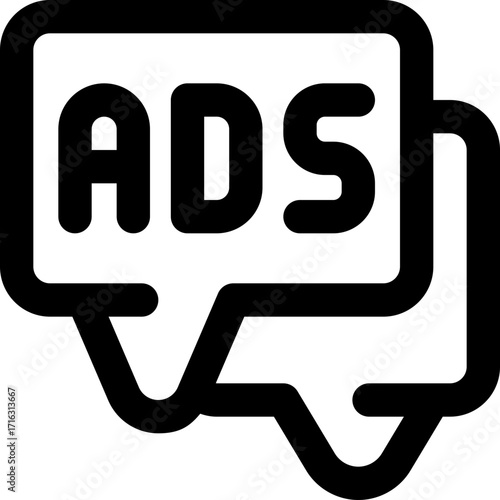 chat ads line icon. Clean and minimalist vector icon for websites, mobile apps, presentations, and logos. Fully scalable and customizable for any project.