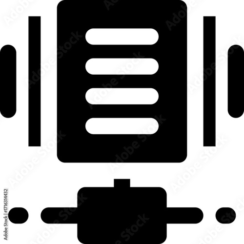 data center glyph icon. Strong and solid vector icon for websites, mobile interfaces, presentations, and visual branding. High quality and easy to edit.