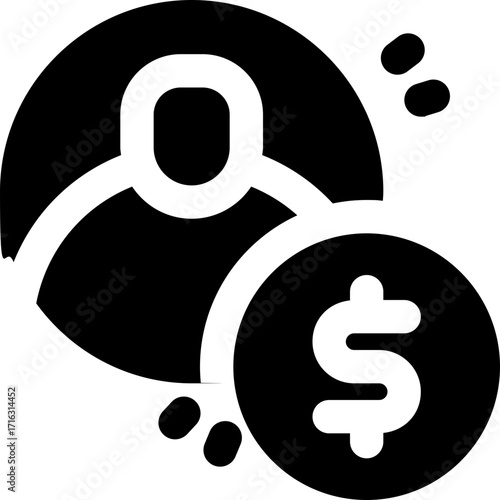 customer glyph icon. Strong and solid vector icon for websites, mobile interfaces, presentations, and visual branding. High quality and easy to edit.