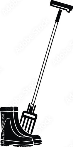vector illustration of a mop