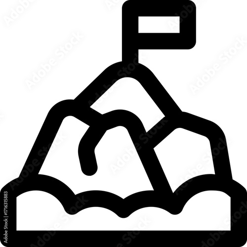 mountain line icon. Clean and minimalist vector icon for websites, mobile apps, presentations, and logos. Fully scalable and customizable for any project.