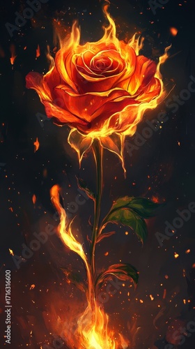 the fire forms a beautiful rose