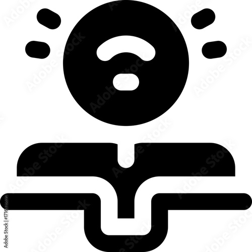 ebook glyph icon. Strong and solid vector icon for websites, mobile interfaces, presentations, and visual branding. High quality and easy to edit.