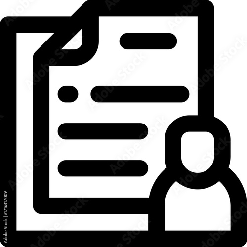 resume line icon. Clean and minimalist vector icon for websites, mobile apps, presentations, and logos. Fully scalable and customizable for any project.