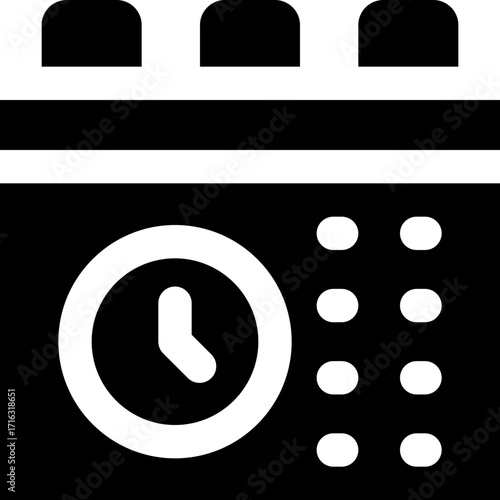 schedule glyph icon. Strong and solid vector icon for websites, mobile interfaces, presentations, and visual branding. High quality and easy to edit.