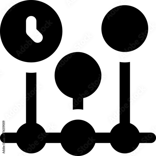 timeline glyph icon. Strong and solid vector icon for websites, mobile interfaces, presentations, and visual branding. High quality and easy to edit.