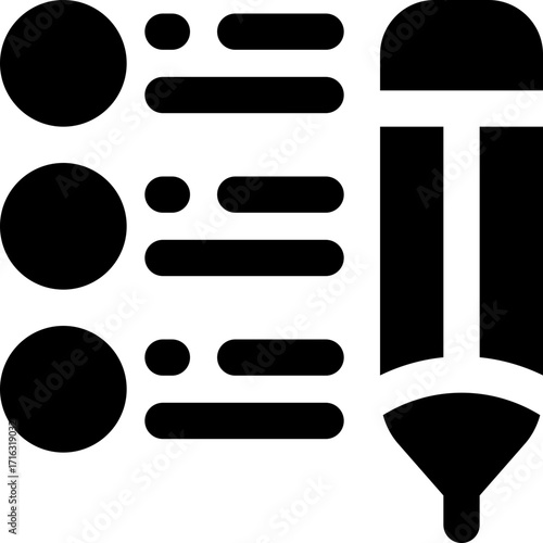 checklist glyph icon. Strong and solid vector icon for websites, mobile interfaces, presentations, and visual branding. High quality and easy to edit.