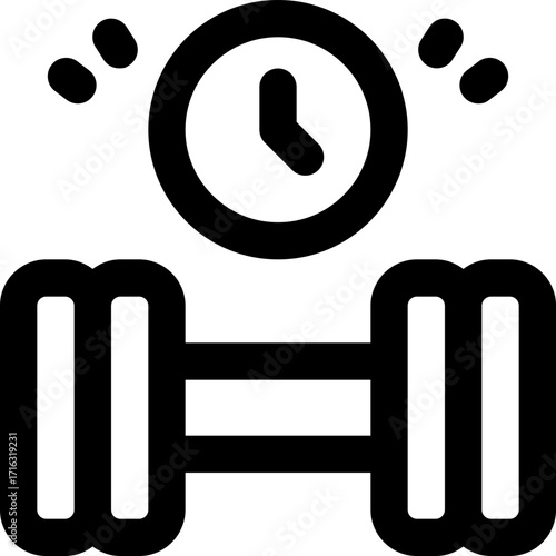 workout time line icon. Clean and minimalist vector icon for websites, mobile apps, presentations, and logos. Fully scalable and customizable for any project.