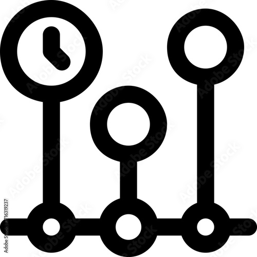 timeline line icon. Clean and minimalist vector icon for websites, mobile apps, presentations, and logos. Fully scalable and customizable for any project.