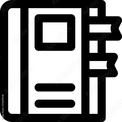 notebook line icon. Clean and minimalist vector icon for websites, mobile apps, presentations, and logos. Fully scalable and customizable for any project.