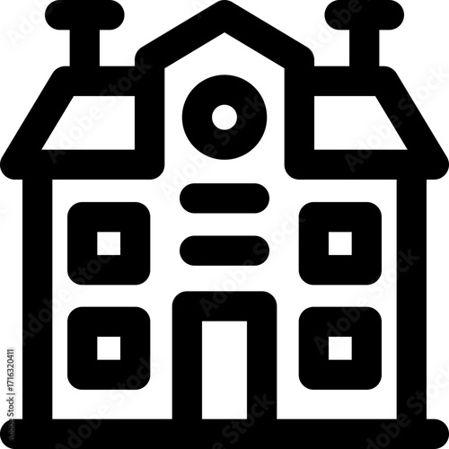 mansion line icon. Clean and minimalist vector icon for websites, mobile apps, presentations, and logos. Fully scalable and customizable for any project.