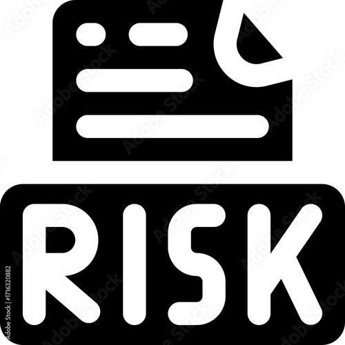 risk glyph icon. Strong and solid vector icon for websites, mobile interfaces, presentations, and visual branding. High quality and easy to edit.
