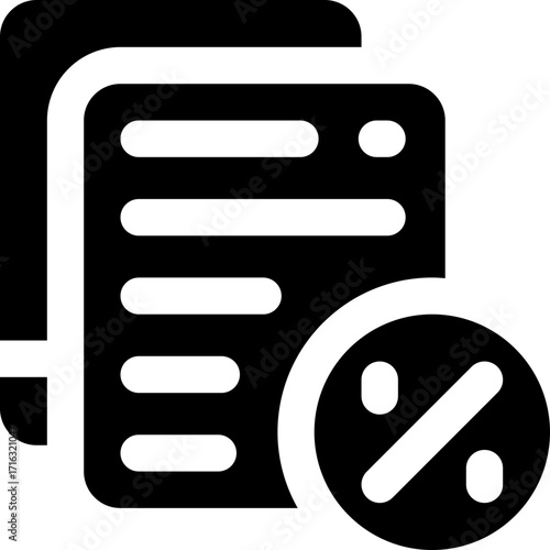 tax glyph icon. Strong and solid vector icon for websites, mobile interfaces, presentations, and visual branding. High quality and easy to edit.