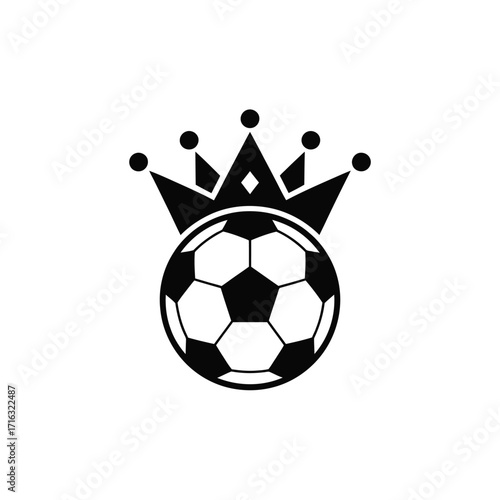Vector football crown icon for sports branding and championship graphics scalable eps silhouette vector illustration white background