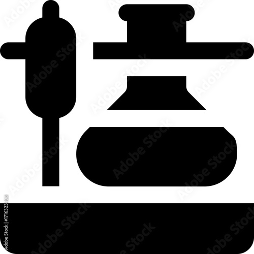 chemical glyph icon. Strong and solid vector icon for websites, mobile interfaces, presentations, and visual branding. High quality and easy to edit.