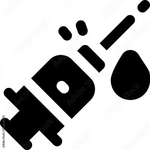 syringe glyph icon. Strong and solid vector icon for websites, mobile interfaces, presentations, and visual branding. High quality and easy to edit.