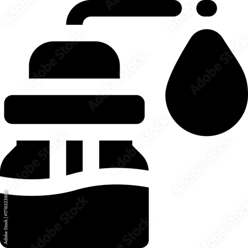 wash bottle glyph icon. Strong and solid vector icon for websites, mobile interfaces, presentations, and visual branding. High quality and easy to edit.