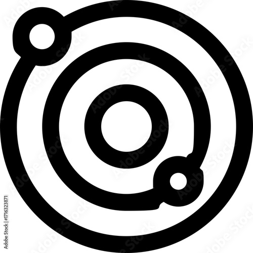 solar system line icon. Clean and minimalist vector icon for websites, mobile apps, presentations, and logos. Fully scalable and customizable for any project.