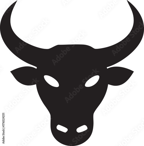 Bull Head Silhouette Logo
