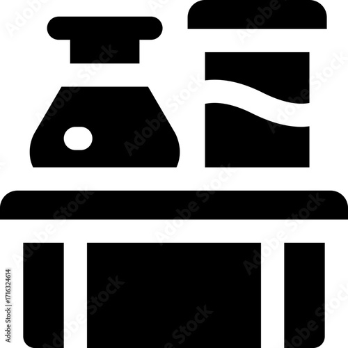 chemical glyph icon. Strong and solid vector icon for websites, mobile interfaces, presentations, and visual branding. High quality and easy to edit.