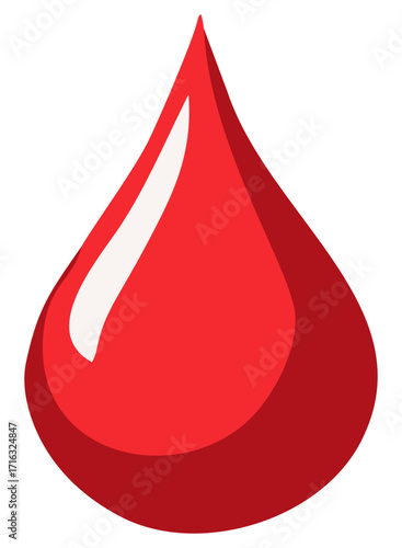 Blood drop icon. Editable color vector
