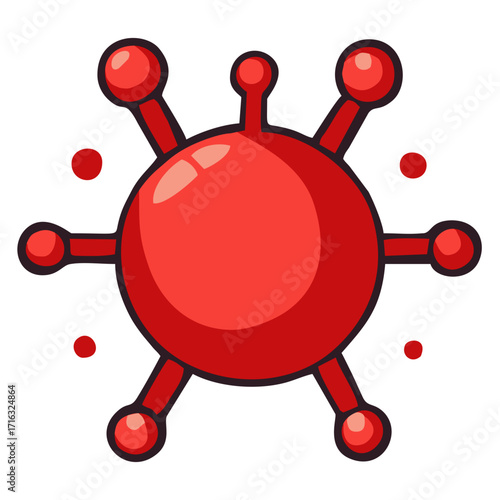 HIV virus illustration. Editable color vector
