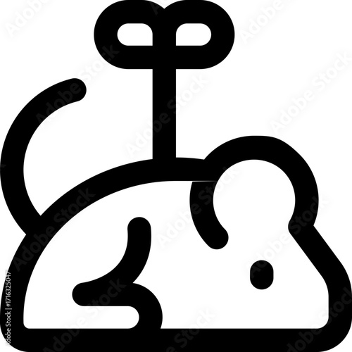 rat line icon. Clean and minimalist vector icon for websites, mobile apps, presentations, and logos. Fully scalable and customizable for any project.