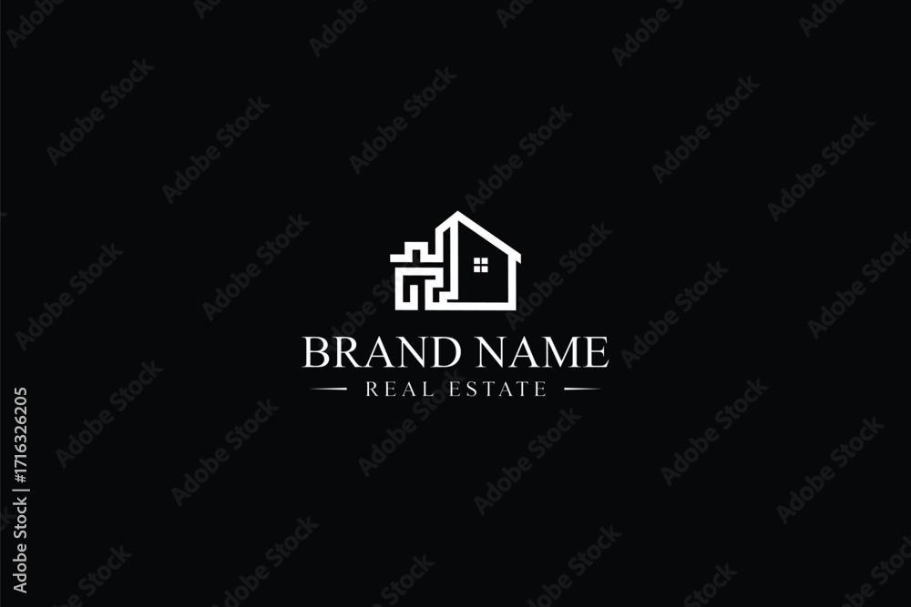 Fototapeta premium Letter H and modern real estate house logo design