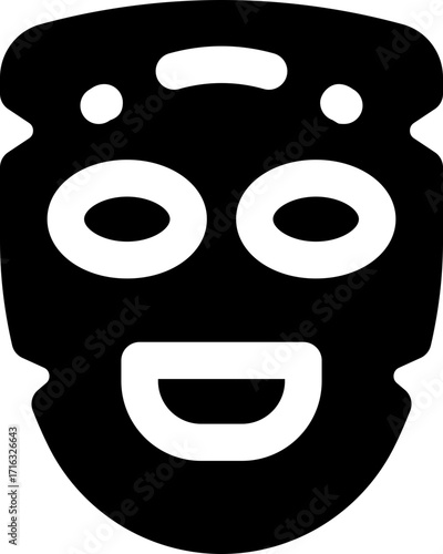 face mask glyph icon. Strong and solid vector icon for websites, mobile interfaces, presentations, and visual branding. High quality and easy to edit.