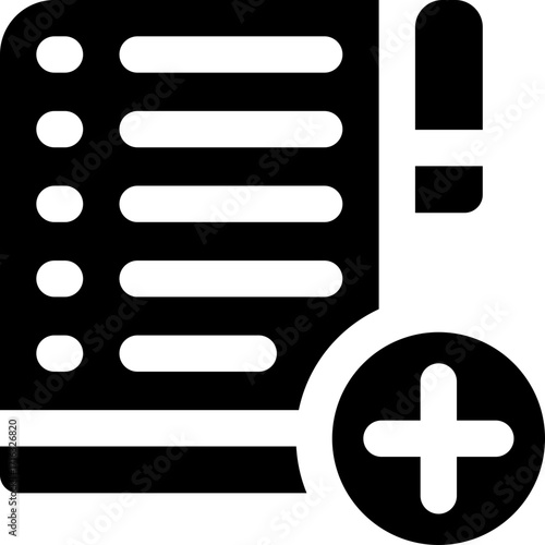 list glyph icon. Strong and solid vector icon for websites, mobile interfaces, presentations, and visual branding. High quality and easy to edit.