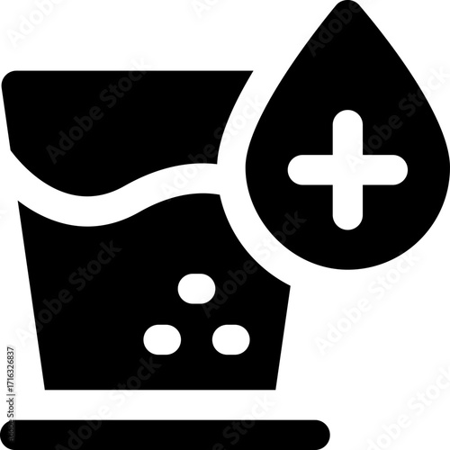 water glyph icon. Strong and solid vector icon for websites, mobile interfaces, presentations, and visual branding. High quality and easy to edit.