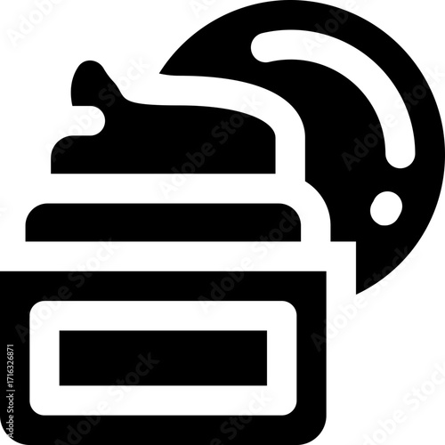 cream glyph icon. Strong and solid vector icon for websites, mobile interfaces, presentations, and visual branding. High quality and easy to edit.