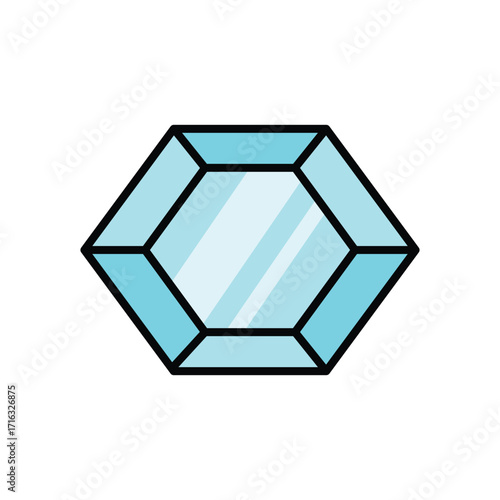 Minimalist diamond icon in flat style