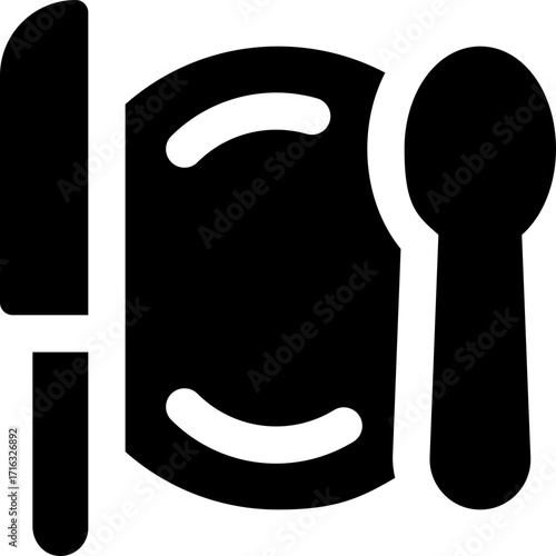 meal glyph icon. Strong and solid vector icon for websites, mobile interfaces, presentations, and visual branding. High quality and easy to edit.