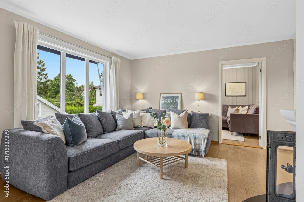 Fototapeta premium modern apartment living room interior, 3d render