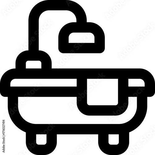 bathub line icon. Clean and minimalist vector icon for websites, mobile apps, presentations, and logos. Fully scalable and customizable for any project.