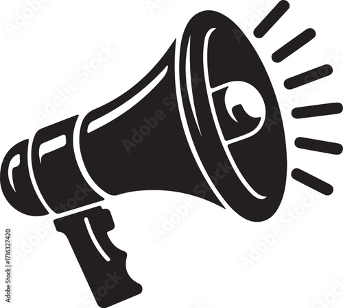 Megaphone Silhouette Girl White Background Stock Illustrations 