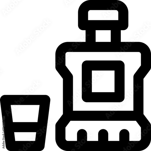 mouthwash line icon. Clean and minimalist vector icon for websites, mobile apps, presentations, and logos. Fully scalable and customizable for any project.