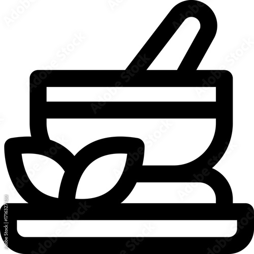 herbal line icon. Clean and minimalist vector icon for websites, mobile apps, presentations, and logos. Fully scalable and customizable for any project.