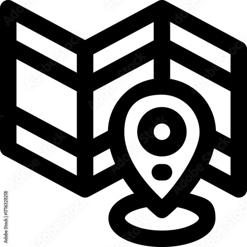 map line icon. Clean and minimalist vector icon for websites, mobile apps, presentations, and logos. Fully scalable and customizable for any project.