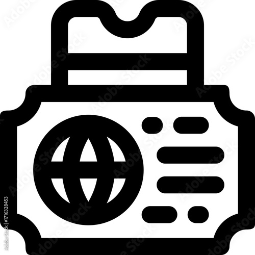 ticket line icon. Clean and minimalist vector icon for websites, mobile apps, presentations, and logos. Fully scalable and customizable for any project.