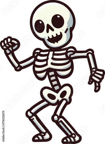 A skeleton character dancing