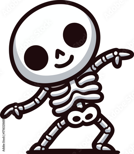 A skeleton character dancing