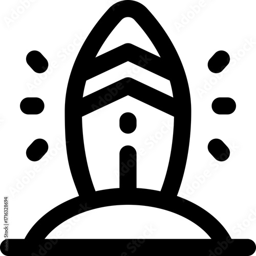 surfing line icon. Clean and minimalist vector icon for websites, mobile apps, presentations, and logos. Fully scalable and customizable for any project.