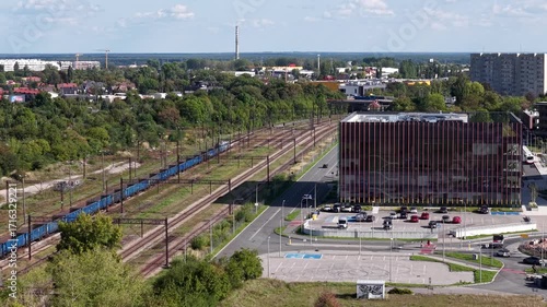 Wallpaper Mural city car road drone shot Torontodigital.ca