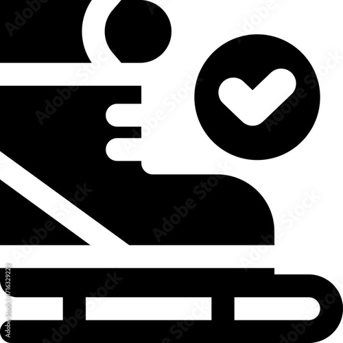 ice skating glyph icon. Strong and solid vector icon for websites, mobile interfaces, presentations, and visual branding. High quality and easy to edit.